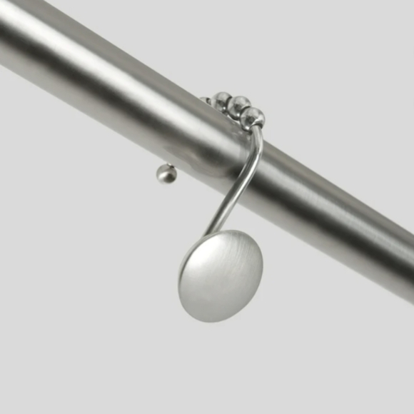 NWOT Metal Shower Hooks Easy Glide Rust Proof Brushed Nickel Set of 12 - Picture 3 of 4